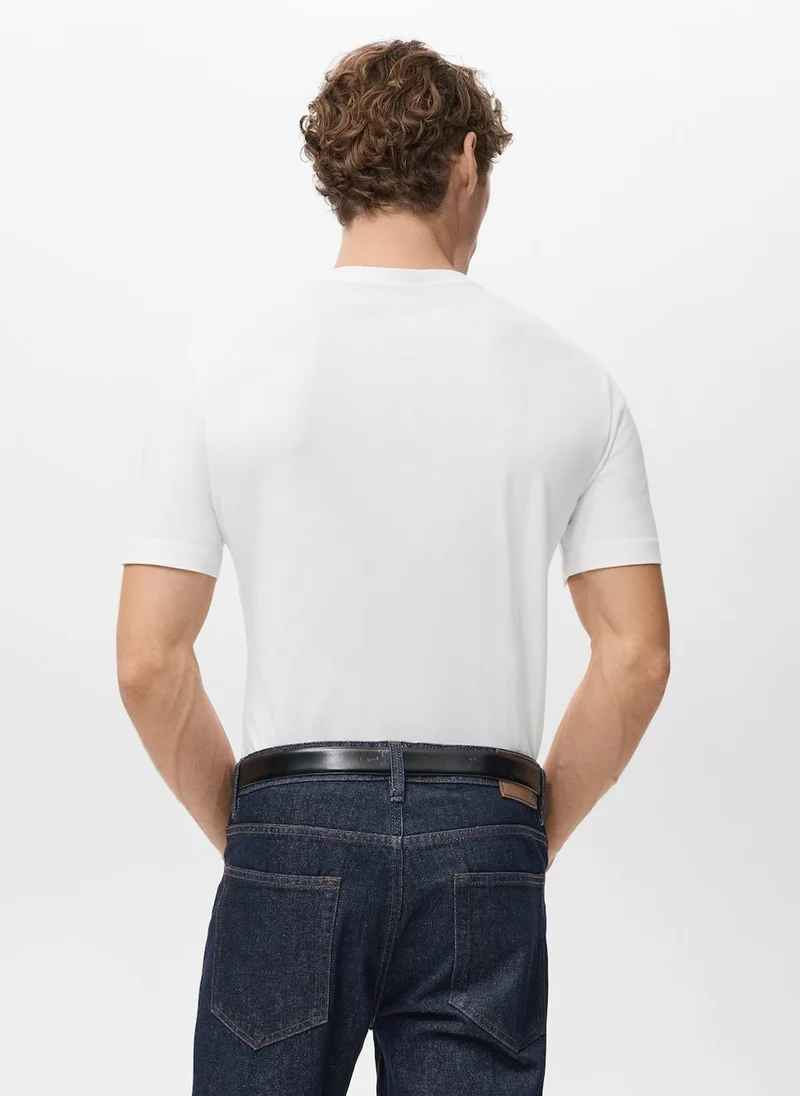 Mango Man  Pack of 2 stretch cotton t-shirts for Men | Best Price UAE